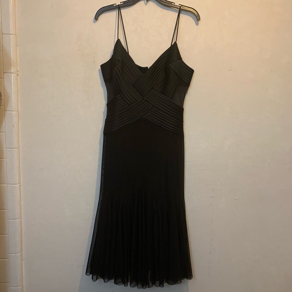 JS Collections Black Sheer Crisscross Cocktail Dress Size 10 - Picture 7 of 7